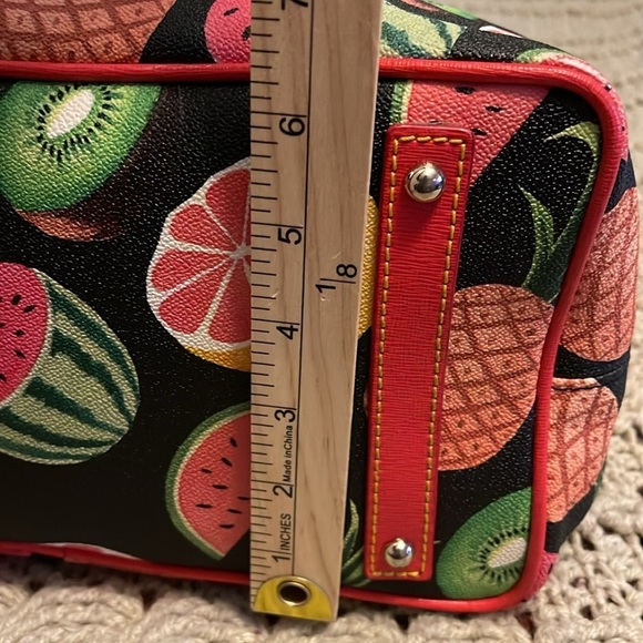 DOONEY & BOURKE Summer Fruit Print Tote Purse Watermelon‎ Pineapple Kiwi 16.5x11 - Picture 5 of 16